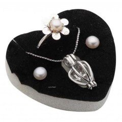 BUFFER® Love Pearl İstiridye İnci Kolye Küpe Yüzük Set
