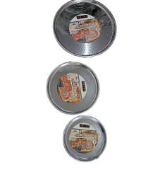 Abant Pizza Tepsi Tava Seti Delikli 28/32/36 cm Paslanmaz Çelik
