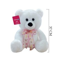 1178B Selay, Oturan Ayı 37 cm Beyaz
