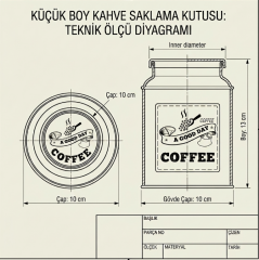 2'li Metal Kahve Saklama Kabı Seti (10x18 cm & 10x13 cm)