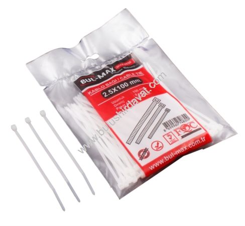 Bulmax 2,5*100 Beyaz Cırt Kelepce Bmx-4930 (5 Adet Gönderilir)