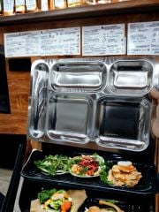 Abant Metal Yemek Tepsisi 4 Gözlü Tabuldot Tepsisi Paslanmaz