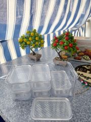 Sızdırmaz Kapaklı Saklama Kabı Akrilik Kahvaltı Takımı ve Piknik Seti