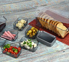 Sızdırmaz Kapaklı Saklama Kabı Akrilik Kahvaltı Takımı ve Piknik Seti