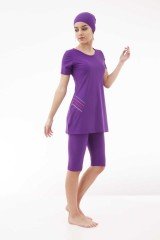 Emayo Yarı Tesettür Mayo Ayla 1013 Mor Large