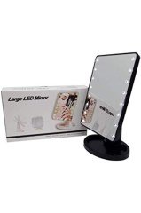 BUFFER® 22 Ledli 360 Derece Dönebilen Makyaj Aynası (Siyah)