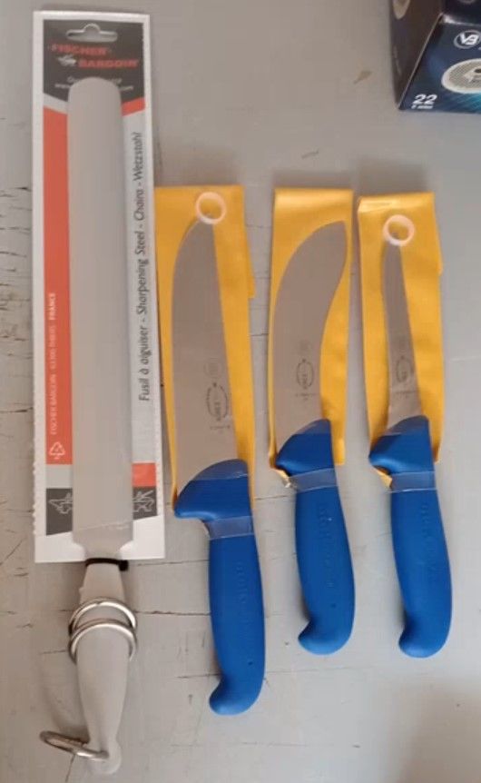 Fischer Balkan Masat + F.Dick Sıyırma + Deri Yüzme + Kelle Bıçağı (Kurban Bıçak Seti)