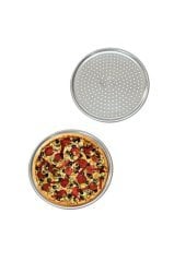 Abant Paslanmaz Çelik Dolma Altlığı Delikli Çelik Pizza Lahmacun Tepsisi 24 cm