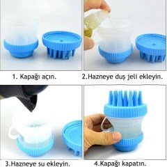 BUFFER® Masaj Yapan Şampuan Hazneli Köpek Bakım Yıkama Masaj Fırçası