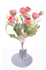 BUFFER® 6 Dallı 28 Cm Şakayık Gül Yapay Çiçek Pembe Renk Dekoratif Çiçek
