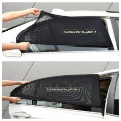 BUFFER® 2li Araba Yan Cam Güneşlik Araç Oto Sineklik Otombil Yan Cam Güneşlik