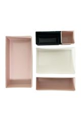 BUFFER® 5 Parça Plastik Derin Çekmece İçi Modüler Düzenleyici  Organizer Tepsi Set