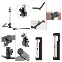 BUFFER® 10inç 26cm Youtube Instagram Tiktok Selfie  Stüdyo Video Fotoğraf Ring Light Led Halka Işıklı Tripod