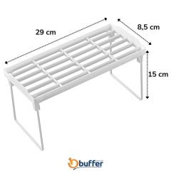 BUFFER® Katlanabilir Dolap Içi Raf Düzenleyici Mutfak Masası Tezgah Üstü Plastik Küçük Raf