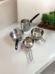 4'lü Çelik Sütlük Cezvesi, Yumurta Haşlama Kabı, Sos Tavası