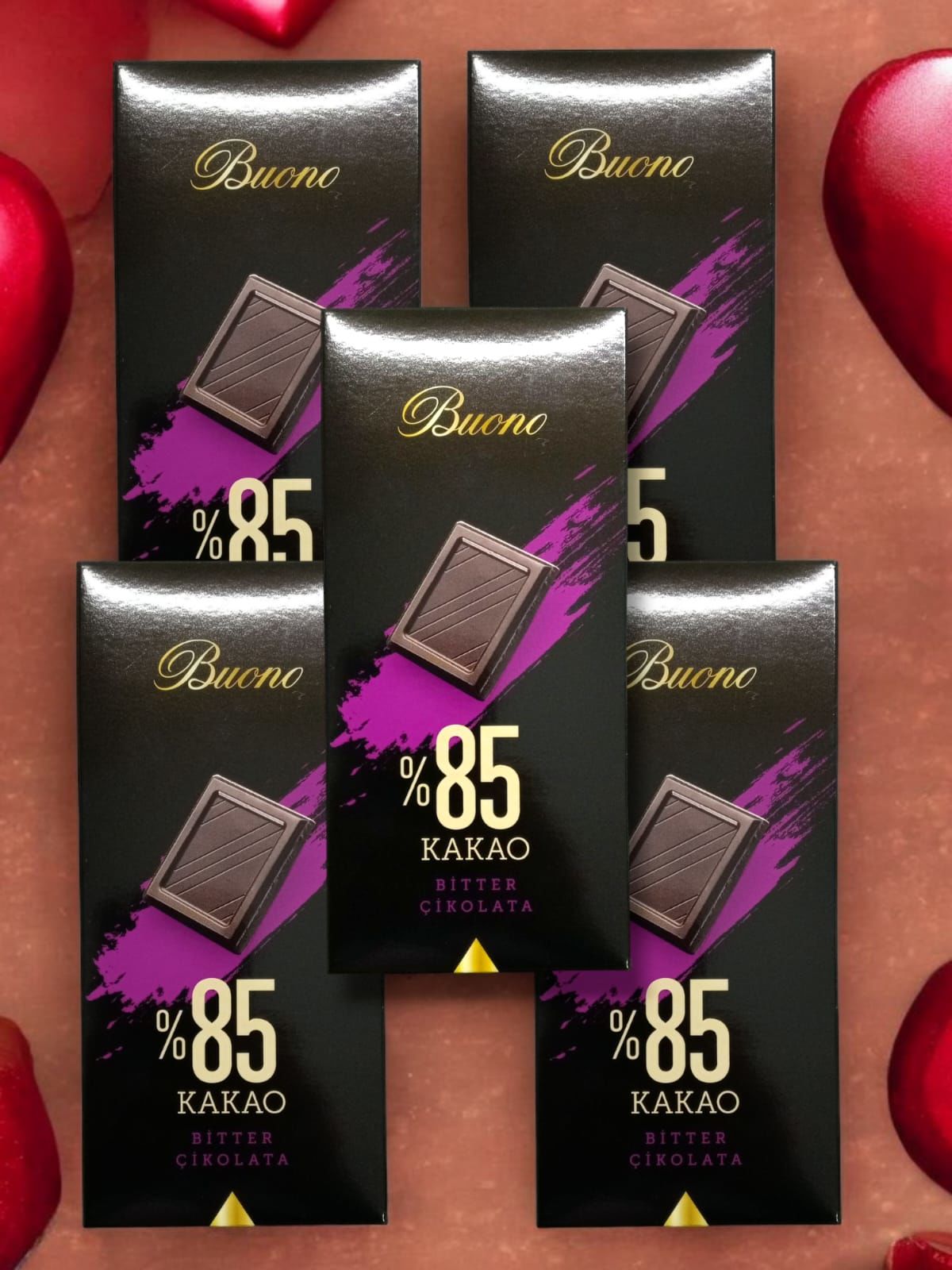 5'li Buono Bitter Çikolata 100 gr %85 Kakao