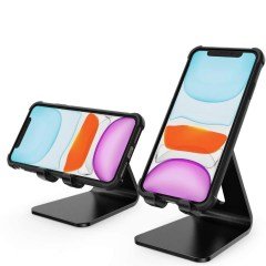 BUFFER® Siyah Aynalı Cep Telefonu Sabitleyici Stand Katlanabilir Ayarlanabilir Telefon Standı