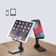 BUFFER® Siyah Aynalı Cep Telefonu Sabitleyici Stand Katlanabilir Ayarlanabilir Telefon Standı