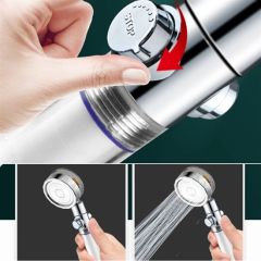 BUFFER® Turbo Pervaneli ve Filtreli Su Tasarruflu 360 Derece Dönebilen Tazyikli Duş Başlığı