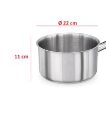 Endüstriyel Kaçerola No 5 Uzun Saplı 22x11 cm Paslanmaz Çelik Tas