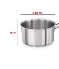 Endüstriyel Kaçarola No 3 Uzun Saplı 18x9 cm Paslanmaz Çelik Tas