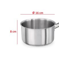 Endüstriyel Kaçerola No 2 Uzun Saplı Çelik Tas 16x8 cm Paslanmaz