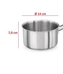 Endüstriyel Kaçerola No 1 Saplı Çelik Tas 14x7 cm Paslanmaz