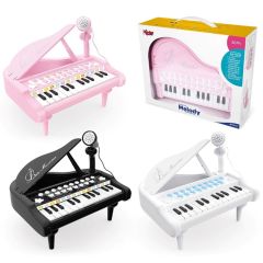 Mikrofonlu 24 Tuşlu Piyano MP3 (Pembe,Siyah,Beyaz)