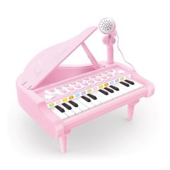 Mikrofonlu 24 Tuşlu Piyano MP3 (Pembe,Siyah,Beyaz)