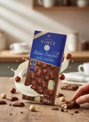 Vince Bütün Fındıklı Sütlü Çikolata 100 gr | Bol Fındıklı Gurme Lezzet