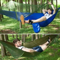 BUFFER®  Pratik ve Hızlı Açılan Kendiliğinden Cibinlikli Hamak ,Uyku Salıncağı (120 cm x 250 cm)