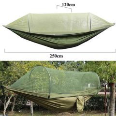 BUFFER®  Pratik ve Hızlı Açılan Kendiliğinden Cibinlikli Hamak ,Uyku Salıncağı (120 cm x 250 cm)