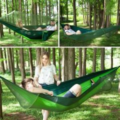 BUFFER®  Pratik ve Hızlı Açılan Kendiliğinden Cibinlikli Hamak ,Uyku Salıncağı (120 cm x 250 cm)