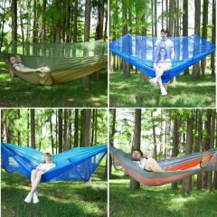 BUFFER®  Pratik ve Hızlı Açılan Kendiliğinden Cibinlikli Hamak ,Uyku Salıncağı (120 cm x 250 cm)