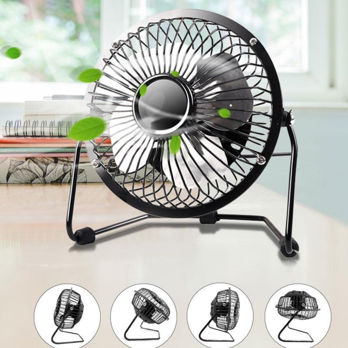 BUFFER® Soğutucu Serinletici Pervaneli Masaüstü Küçük Ayaklı Vantilatör Klima Usb Fan Metal Fan