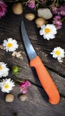 Heritagen Kıvrık Sıyırma Bıçağı 15 cm Kemiksiz Bıçak (Turuncu)