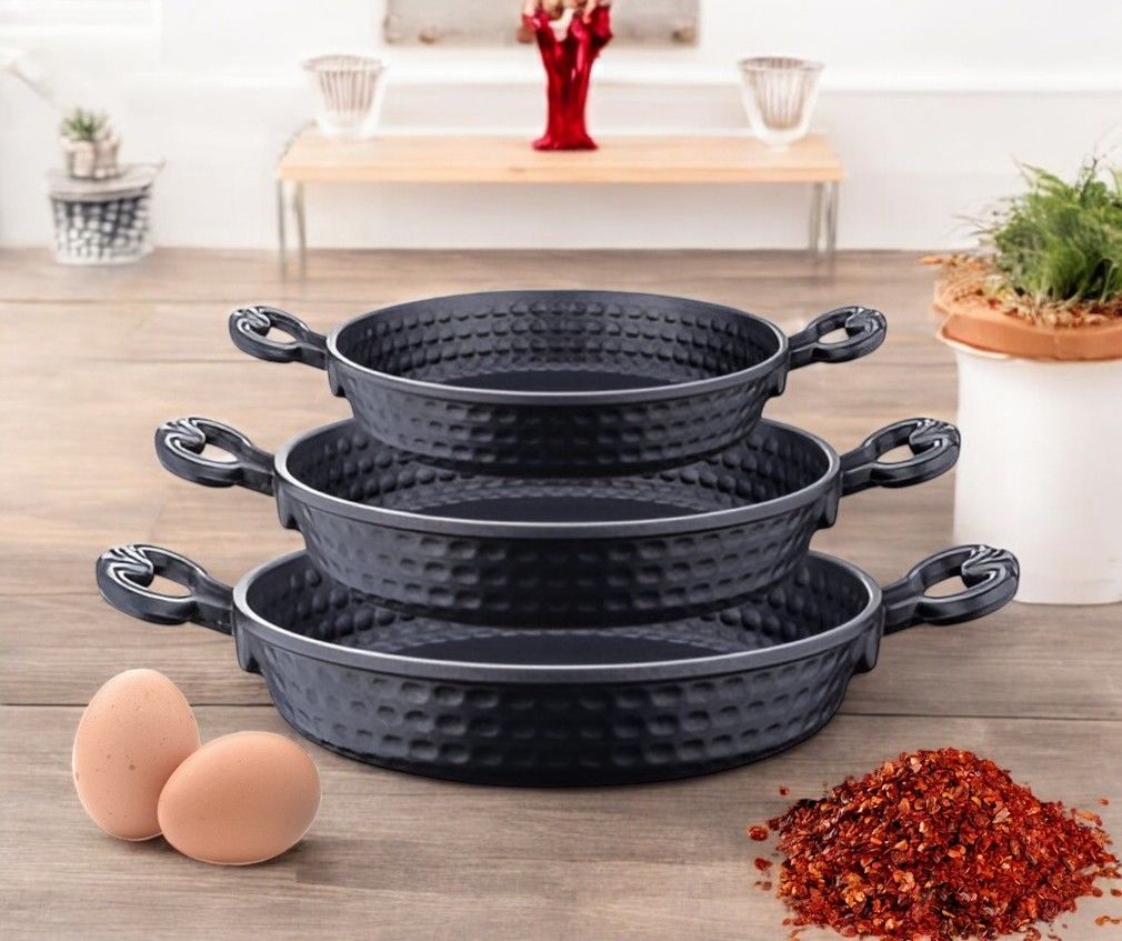 Akpa Döküm Granit Sahan Tavası Mıhlama Sahanı 3'lü Set