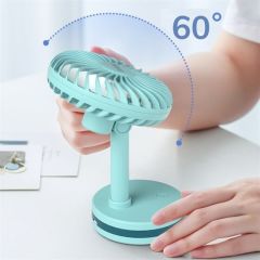 BUFFER® Masaüstü 60 Derece Dönebilen USB Şarjlı 3 Kademeli Doğal Rüzgar Etkili Ledli Fan