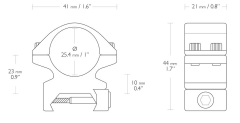 Hawke Match Medium 25mm Taktik Dürbün Ayağı Weaver - Picatinny 2'li Kelepçe Seti